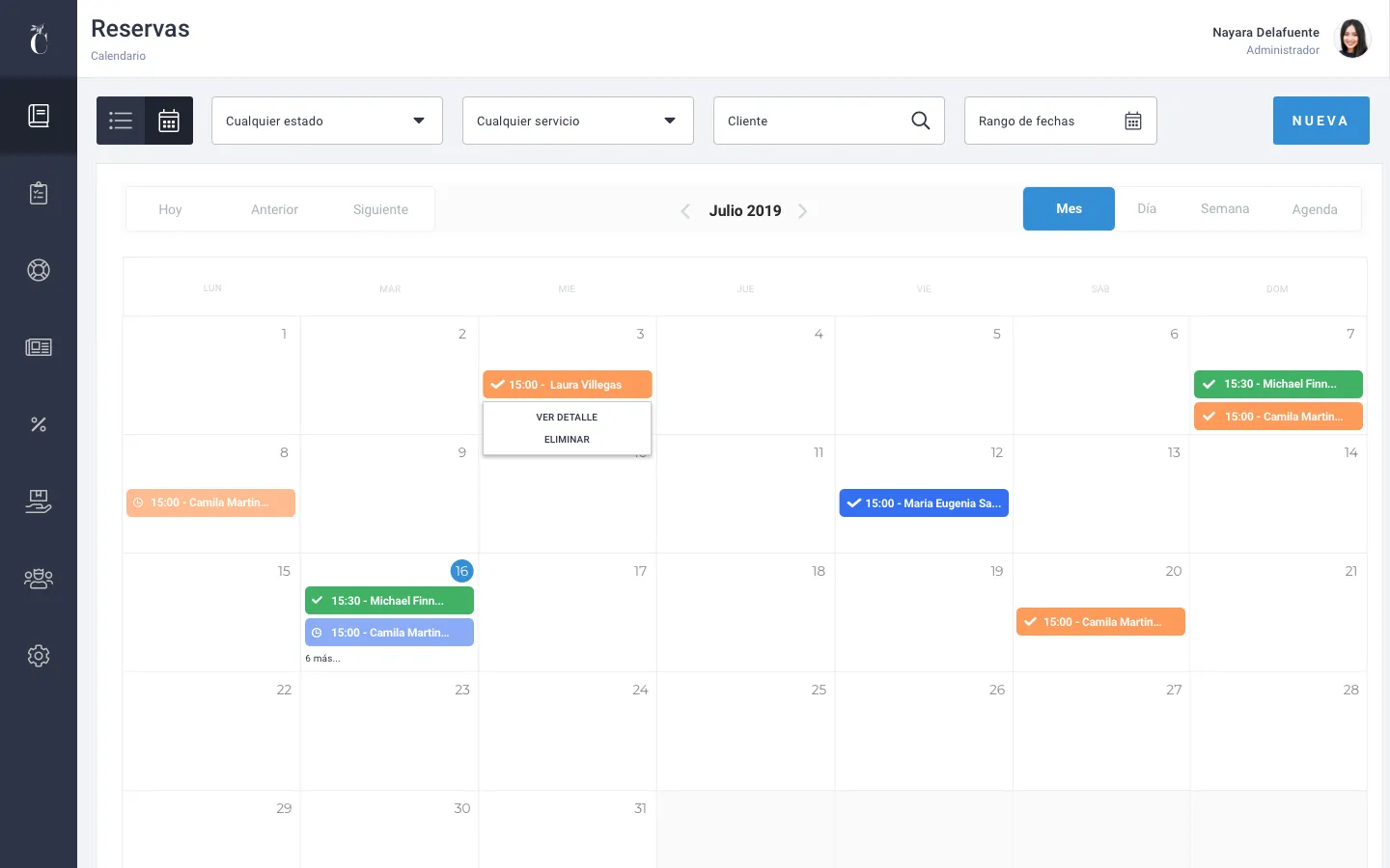 UMA – Wireframe del Backoffice